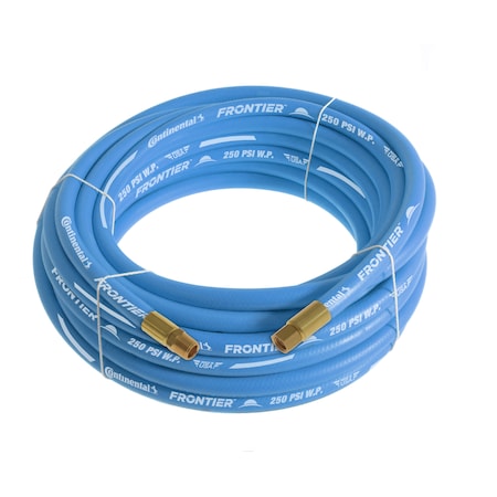 Continental 3/8" x 50' Blue EPDM Rubber Air Hose, 300 PSI, 1/4" MNPT x FNPSM HZU03830-50-33